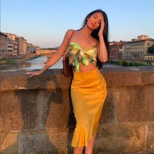 Gold free people skirt